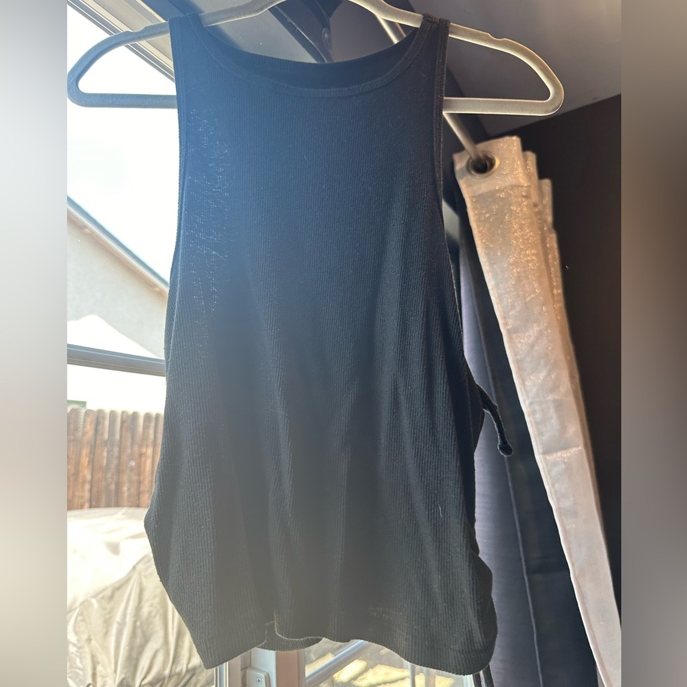 Black High Neck Tank Top